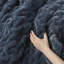 Jeté en fourrure frangée bleu ardoise 50 x 60 po-79097797