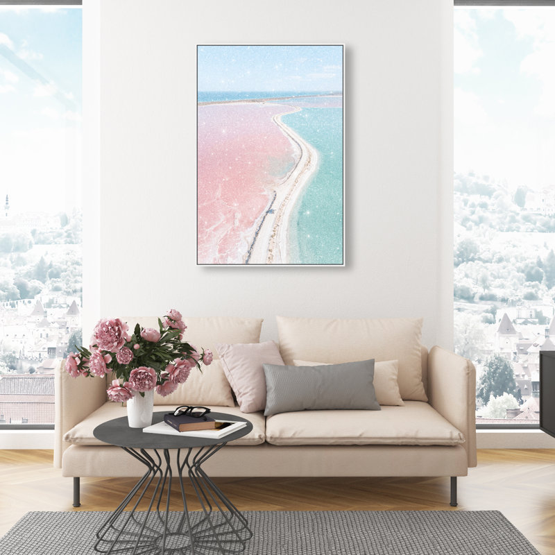 Seascape Paradise Print by Oliver Gal, 31"H x 46"W, White Floater Frame