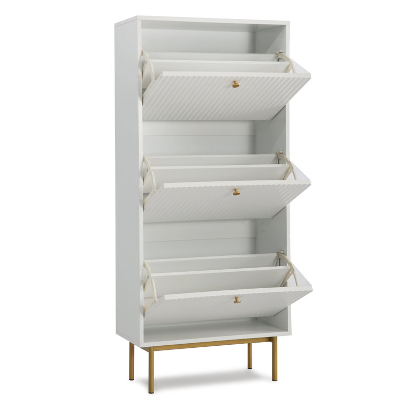 18 Pair Shoe Rack, White
