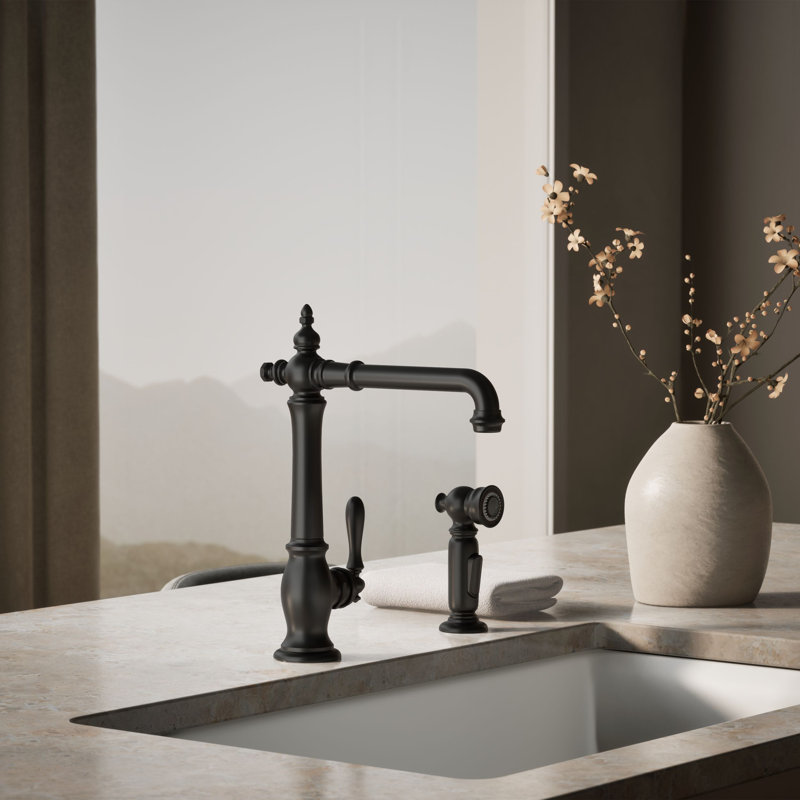 Artifacts® Single Handle Kitchen Sink Faucet with Accessories, Oil Rubbed Bronze