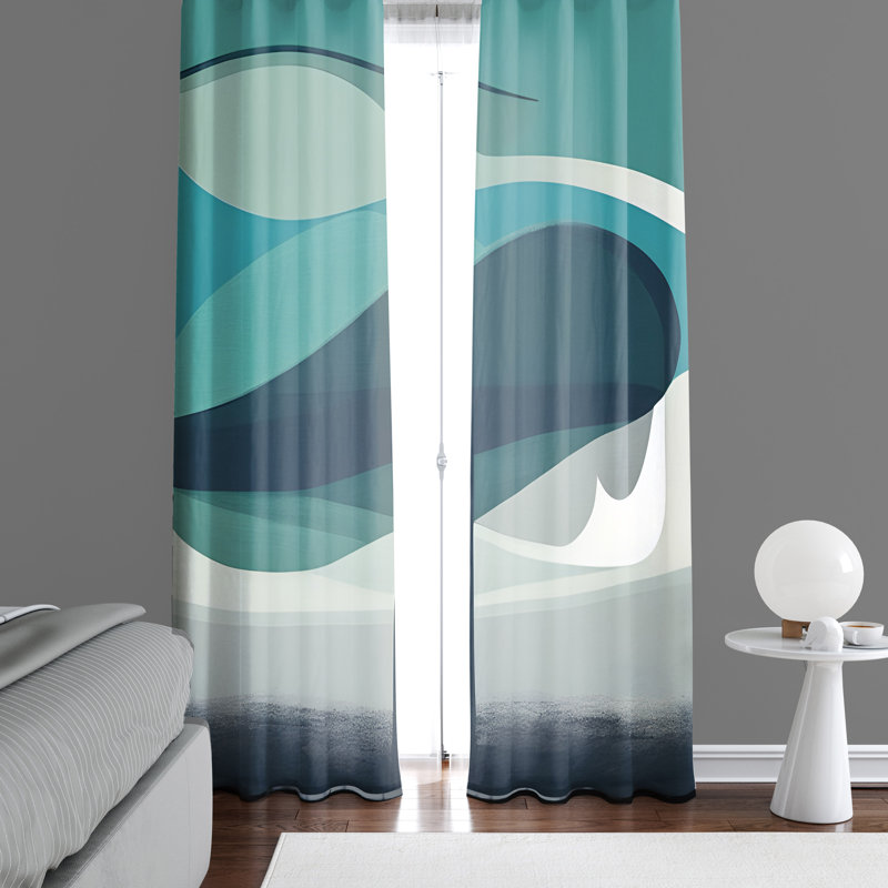 Paire de rideaux semi-transparents en polyester Mucella, L 20 po x L 82 po