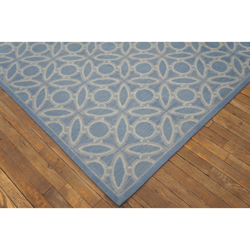 Needlepoints One-of-a-Kind 6' x 9' Rectangle Wool Area Rug in Blue and White