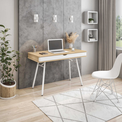 Techni Mobili Modern Multi-functional Computer Desk with Storage, Pine