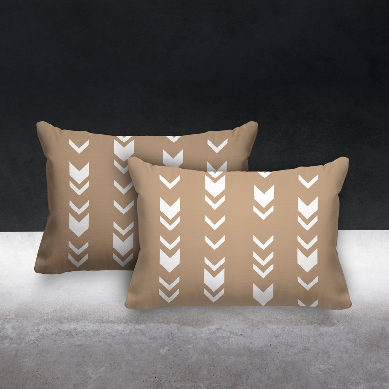Coussin lombaire intérieur / extérieur Melba Arrow, Beige