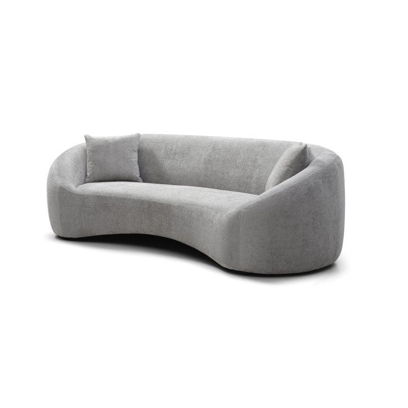 Modern Sofa Minimalist Curved Sofa, 3 Seater, Chenille Velvet Fabric Upholstered Sofa, Tight Curved Back Velvet Cloud Couch
