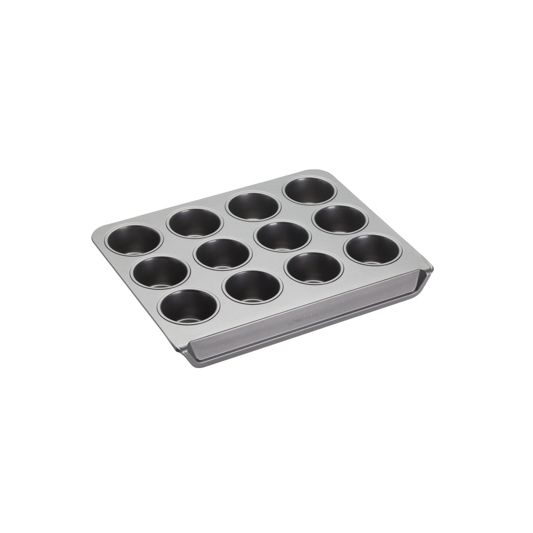 MasterClass Smart Stack 12 Cup Non-Stick Carbon Steel Muffin Pan with Lid