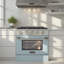 KUCHT Professional 30 po 4,2 pieds cubes Cuisinière au gaz naturel avec brûleurs scellés et four à convection en acier inoxydable avec porte de four bleu clair-50147958-94094663