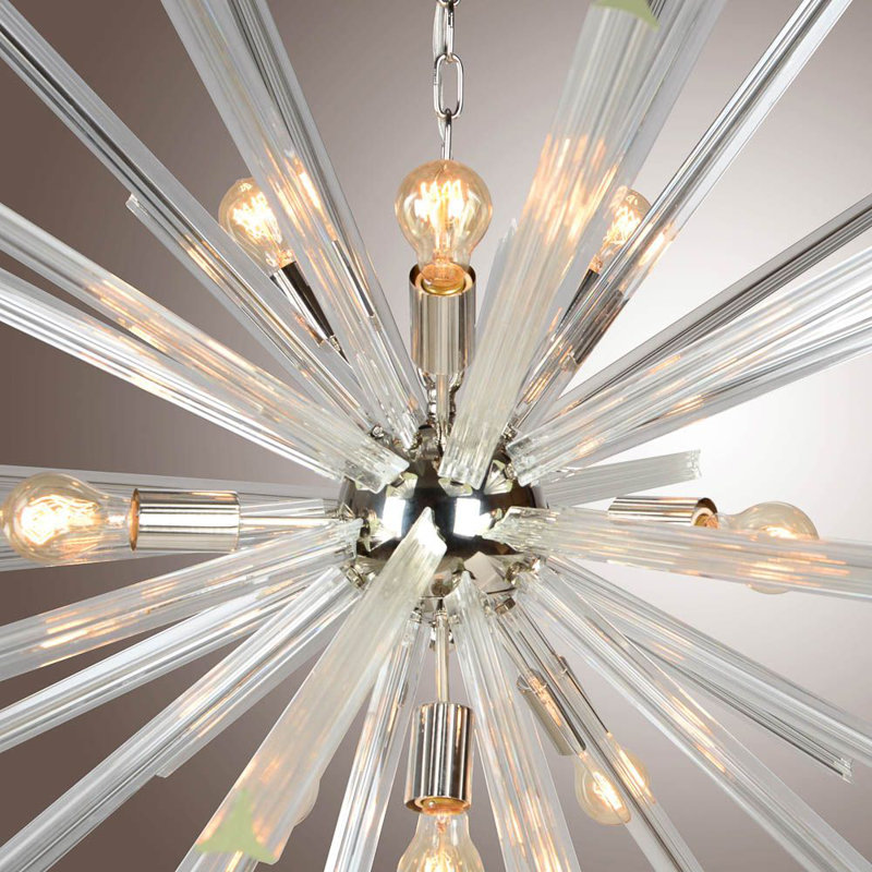 Lustre spoutnik 9 lumières Jocelyn, Chrome