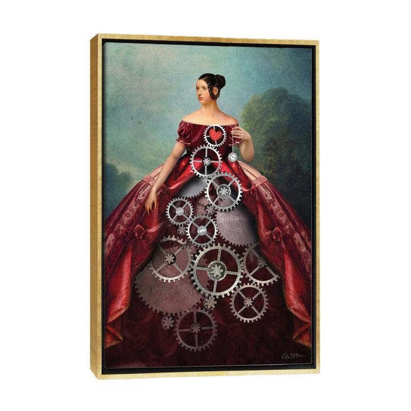 Roue de la fortune par Catrin Welz-Stein - impression d'art graphique, H 26 po x l 18 po x 1,5 po, Toile encadrée d'or