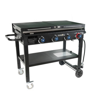  Griddle for Gas Grill & Stove Top, Stainless Steel Flat Top  Grill with Removable Grease Tray, Retractable Stand Accommodates Different  Size of Grill, Even Heat Distribution : Patio, Lawn & Garden