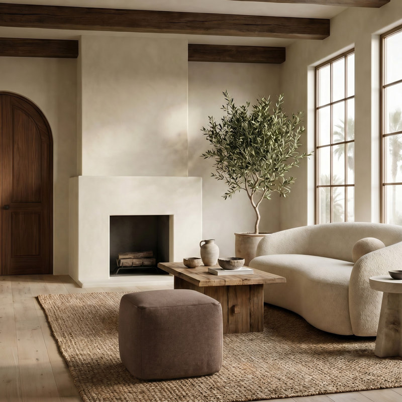Pouf Inaki, Boucle brun foncé