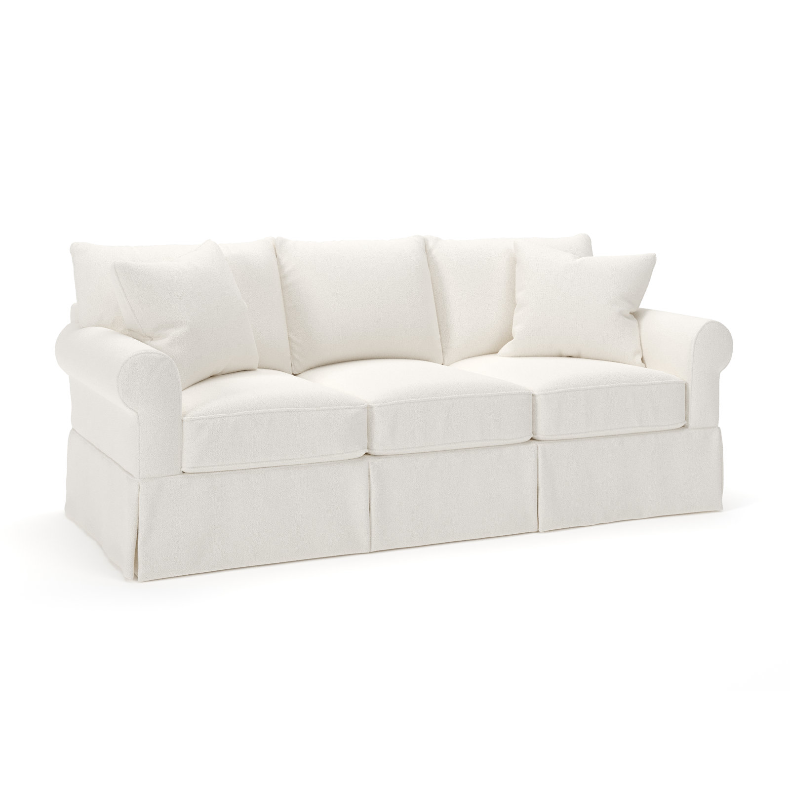 Amari 89'' Slipcovered Sofa, Apollo Alpaca Boucle