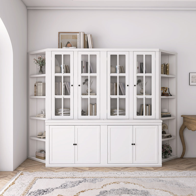 2-PIECES FREESTANDING BOOKCASES WITH TWO TRIANGLE SIDED