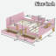Lit plateforme avec tiroirs de rangement, garde-corps, petite tablette et crochets-498258766-498258761