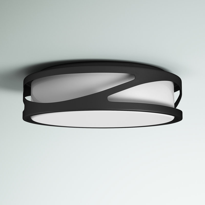 Modern Black and White LED Flush Mount Light