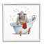 Shaggy Sheep In Bubble Bath Playful Farm Animal White, art de la giclée encadrée par Donna Brooks