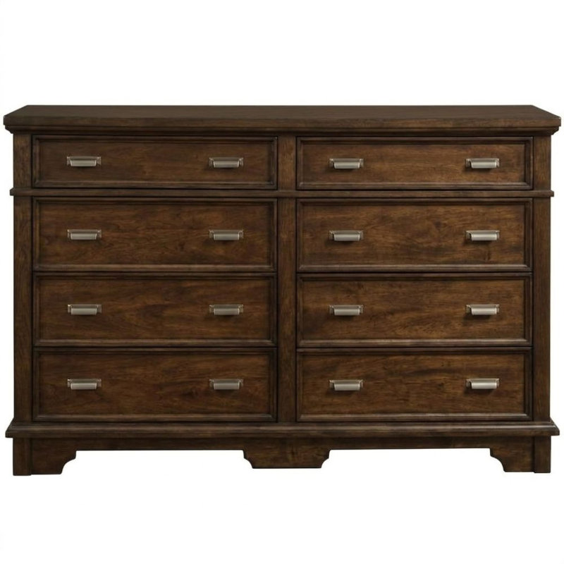 Cerise brune à 8 tiroirs 65 po Faye Commode large