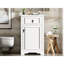 Meuble-lavabo de 20 po avec lavabo en céramique, porte à fermeture douce, tablette réglable et support de porte, blanc, finition moderne pour une salle de bain élégante, petit rangement-1251696270
