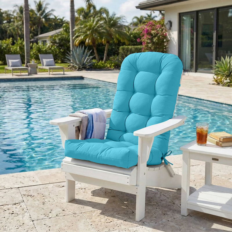 Outdoor/Indoor High Back Chair Cushion, Blue