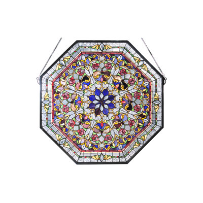 25"W X 25"H Floral Stained Glass Window