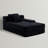 Eliam Oversized Modular Flannel Double Chaise Lounge Chair with 4 Pillows, Pure Foam Filled, No Assembly Required, Black-118698506
