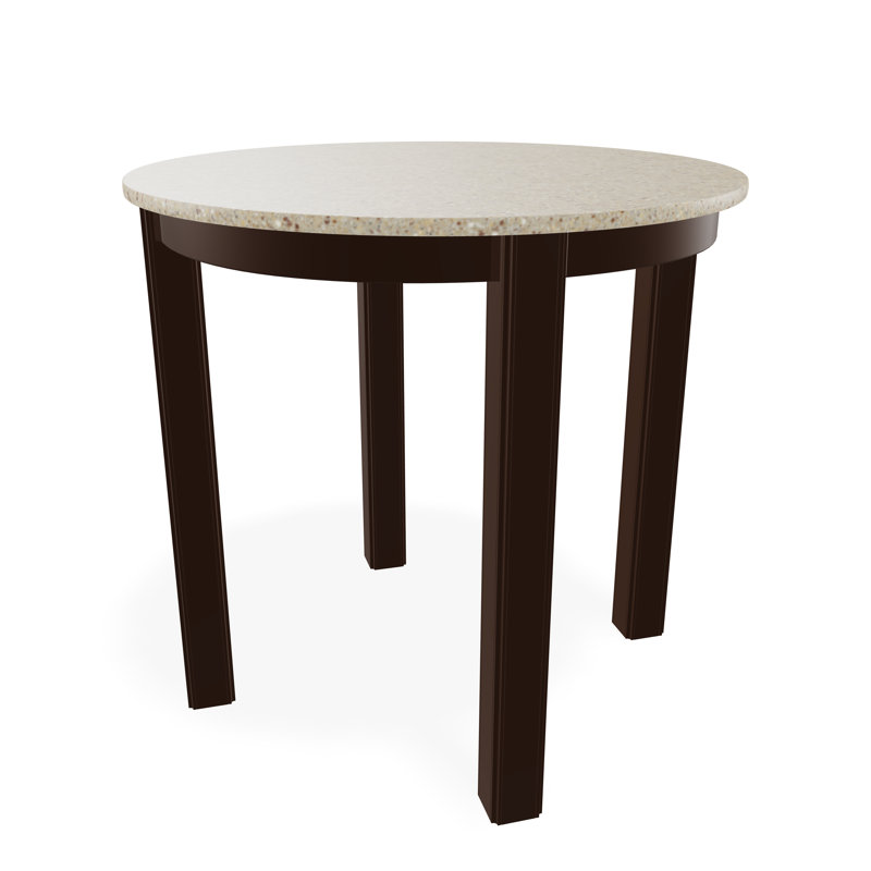Outdoor Round Side Table, White/White, Acrylic