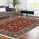 Alfa Rich Collynns Ultra-Thin Oriental Red Blue Washable Non-Slip Area Rugs for Living Room Bedroom