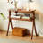 Nut-brown Solid Wood Rectangular Console Table-1604756376