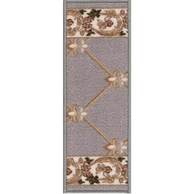 Antidérapant, non adhésif, durable, résistant aux taches, lavable 8,5 po x 26 po Tapis d'escalier pour améliorer la sécurité, protéger les escaliers et réduire le bruit, design français fleur de lis, ensemble de 13