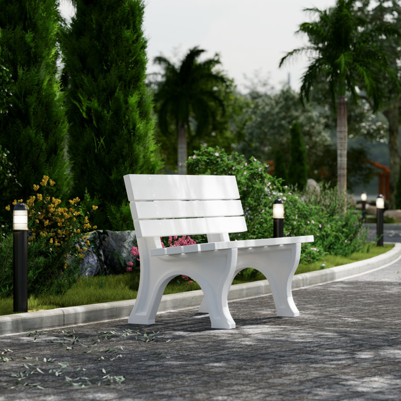 Heritage Park Bench, White, 4 ft.