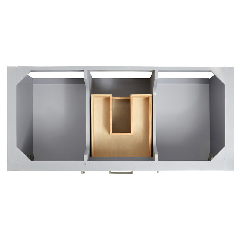 Single Bathroom Vanity with Carrara Quartz Top, Gray, 48"