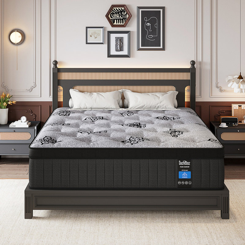 14'' Hybrid Mattress, Medium-Firm Support, Pocket Spring & Memory Foam, Mattress in a Box, Motion Isolation, Breathable & Fiberglass-Free