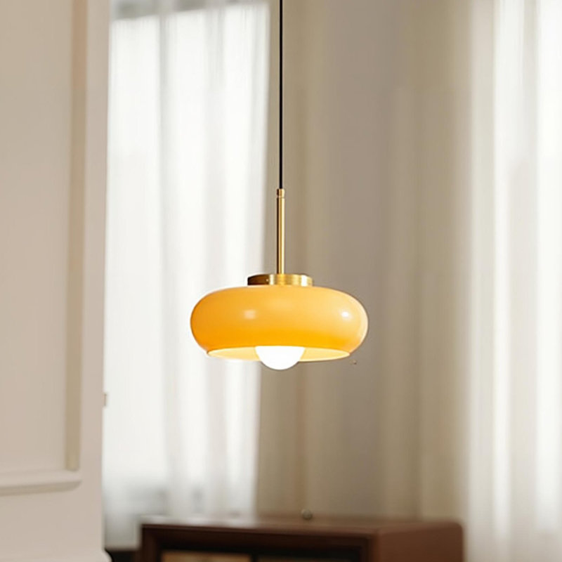 Luminaire suspendu 1 lumière en verre médiéval, H 11,02 po x l 15,74 po x P 15,74 po