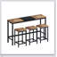 Ensemble de table de salle à manger de cuisine moderne avec 3 tabourets, plateau de table et tabouret suspendu pratique