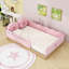 Lit plateforme tapissier simple avec coussins et sacs de rangement latéraux-1394804712