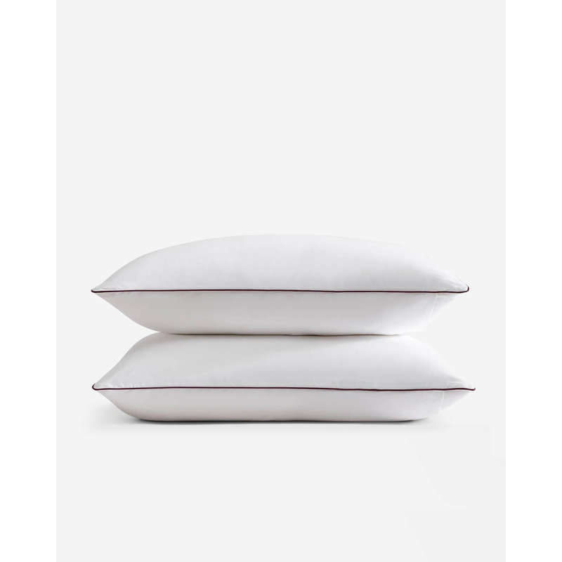 Ensemble de taies décoratives en bambou de luxe avec passepoil, Taie décorative de très grande taille, Blanc / figue