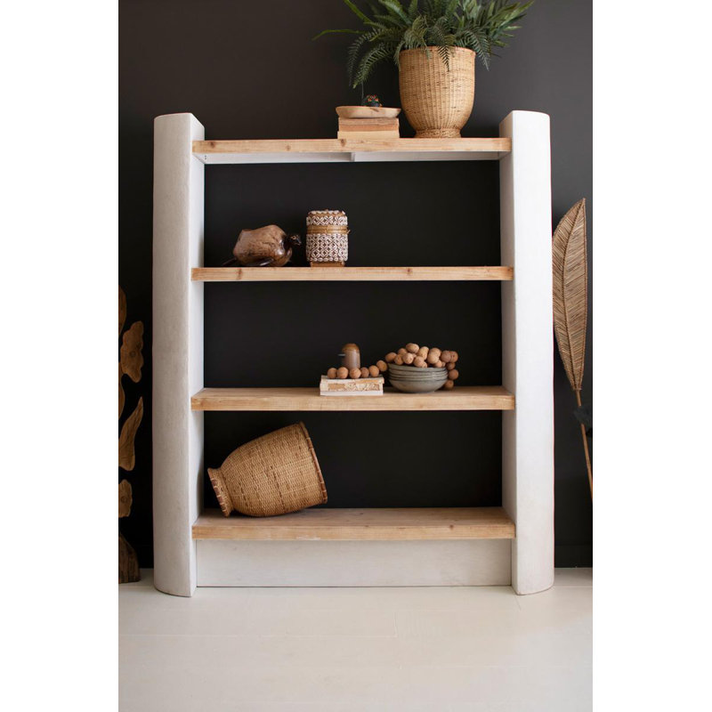 Étagère texturée avec quatre tablettes en bois # 1