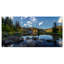 Lac de montagne entouré d'arbres - reproduction de photo sur toile-1860543291