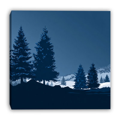 Art mural sur toile Frosted Valley View Mountain Winter