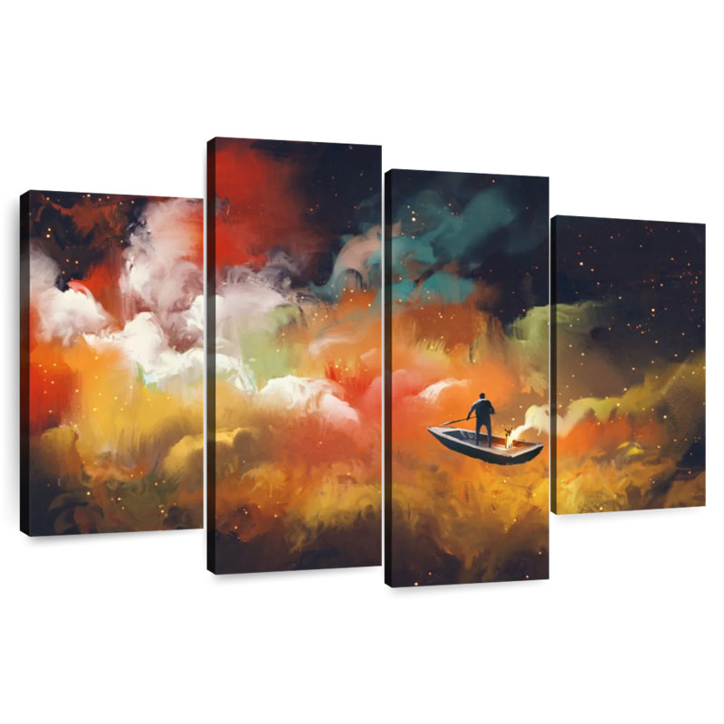 Kelan Abstract Boat, 27" H x 43" W
