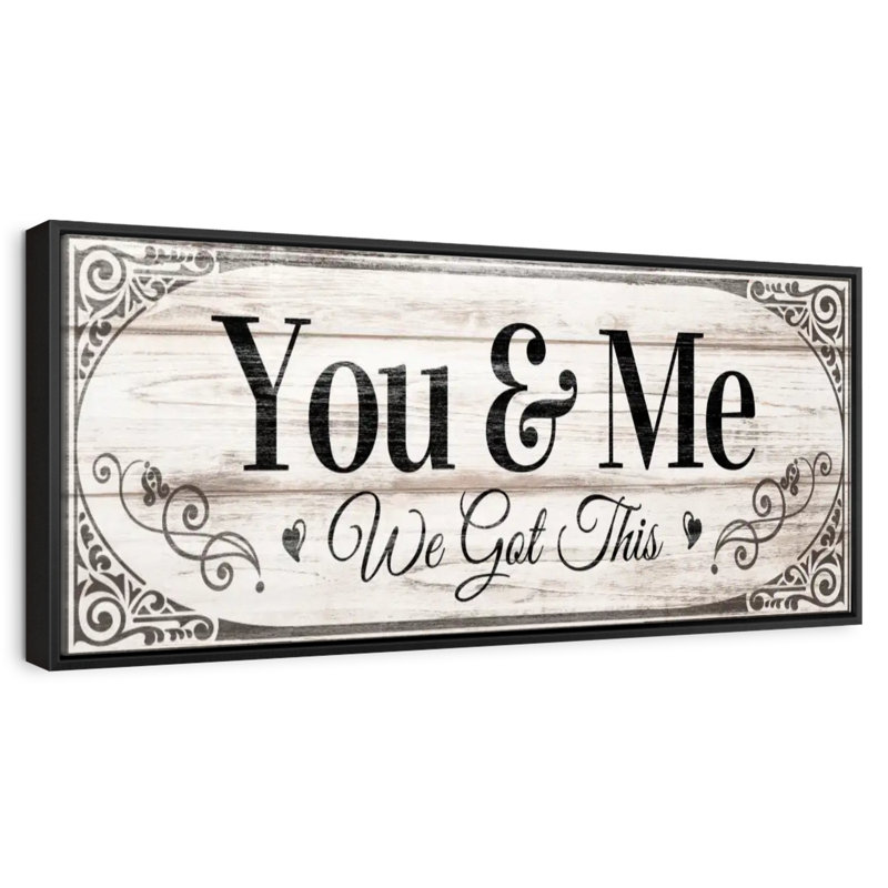 Plaque murale «We Got This Couples», 25 po x 9 po, Cadre flottant noir