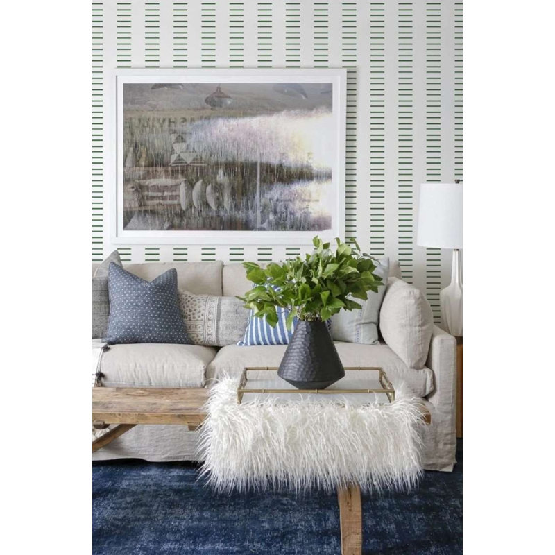 Mrs Paranjape Papers Dashing 10' L x 24" W Wallpaper Roll, Signature Green, Non-pasted