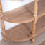 Console en bois fabriquée à la main avec garniture tissée à la main, tablettes de rangement à 3 niveaux, table d'entrée ovale avec pieds sculptés, table d'appoint rustique Coastal Farmhouse, table de canapé d'entrée de 49 po