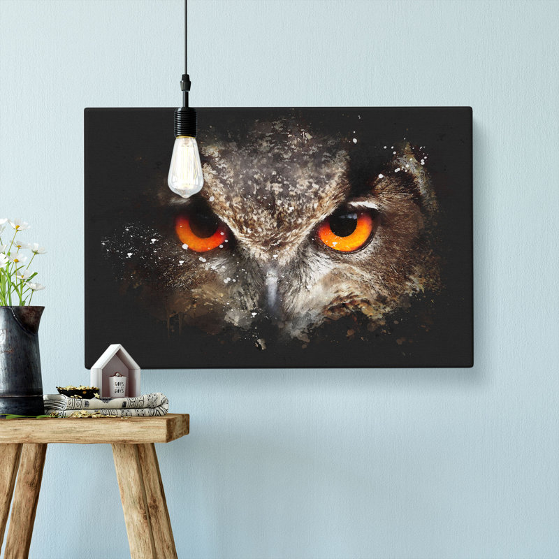 Great Horned Owl - Wrapped Canvas, 60cm H x 91cm W x 3cm D