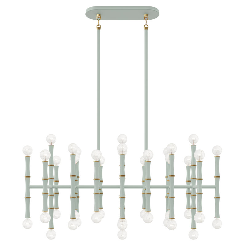 Lustre à 42 lumières Kane, Céladon mat / or