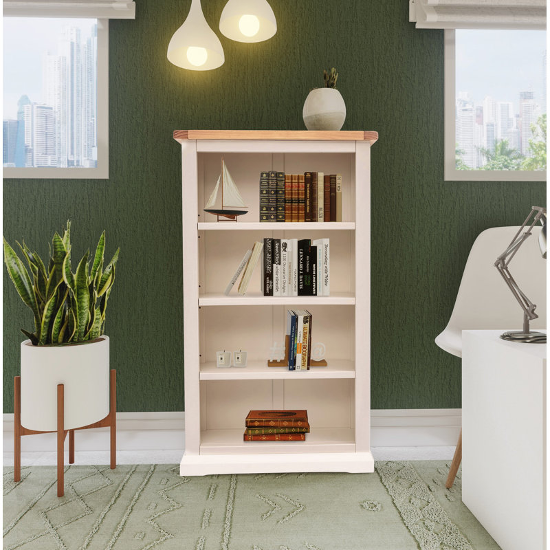 Gisela 120cm H Standard Bookcase, 120cm H x 70cm W x 25cm D, White