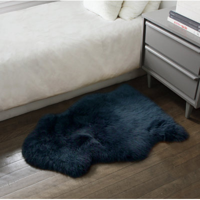 Haghni Navy New Zealand Natural Sheepskin Rug