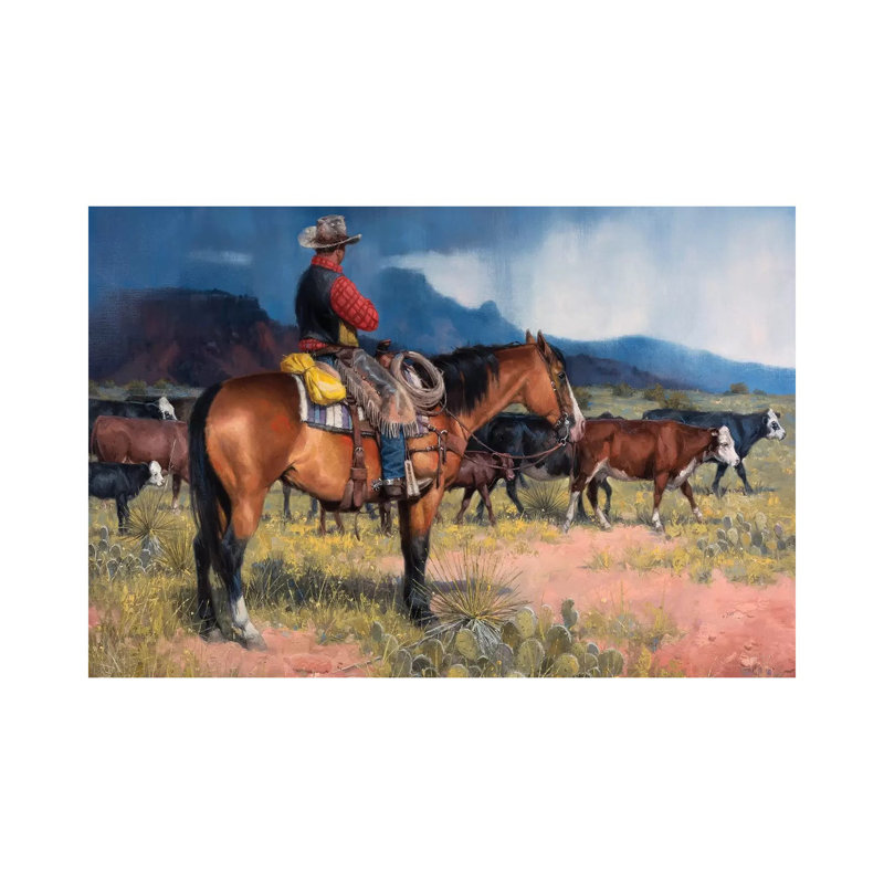 Twenty Years In The Saddle by Jack Sorenson - Wrapped Canvas Print, 20.32cm H x 30.48cm W