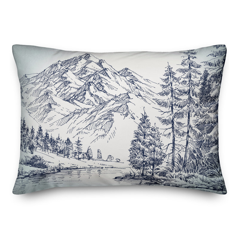  Housse de coussin rectangulaire Mountain Insert