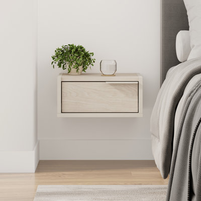  Eco Floating Bedside Table With Drawer And Metal Handle, Bedroom